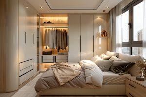 Optimiser l&rsquo;espace : une petite chambre avec dressing pour un gain de place maximal