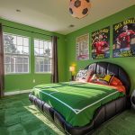 Transformez votre chambre en stade de football avec une décoration sportive !