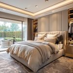 Un espace élégant et fonctionnel : la suite parentale avec dressing et salle d’eau